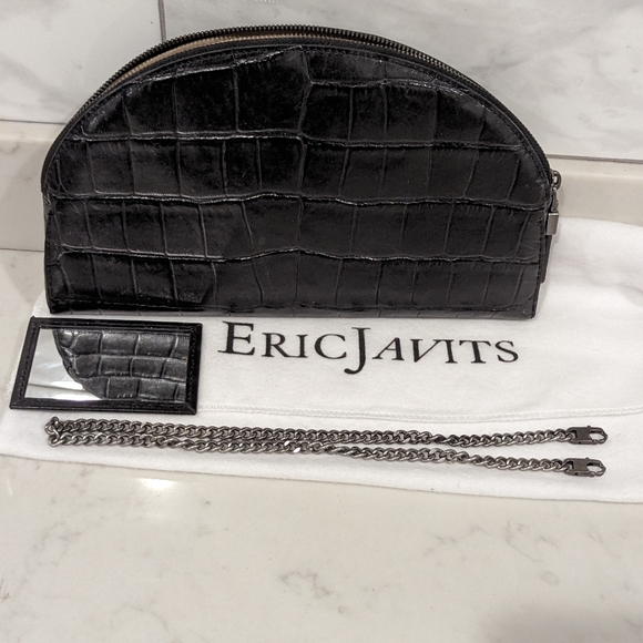 Eric Javits Croc Embossed Clutch/Shoulder Bag - Picture 2 of 8